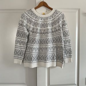 J. Jill Grey & Cream Winter Sweater